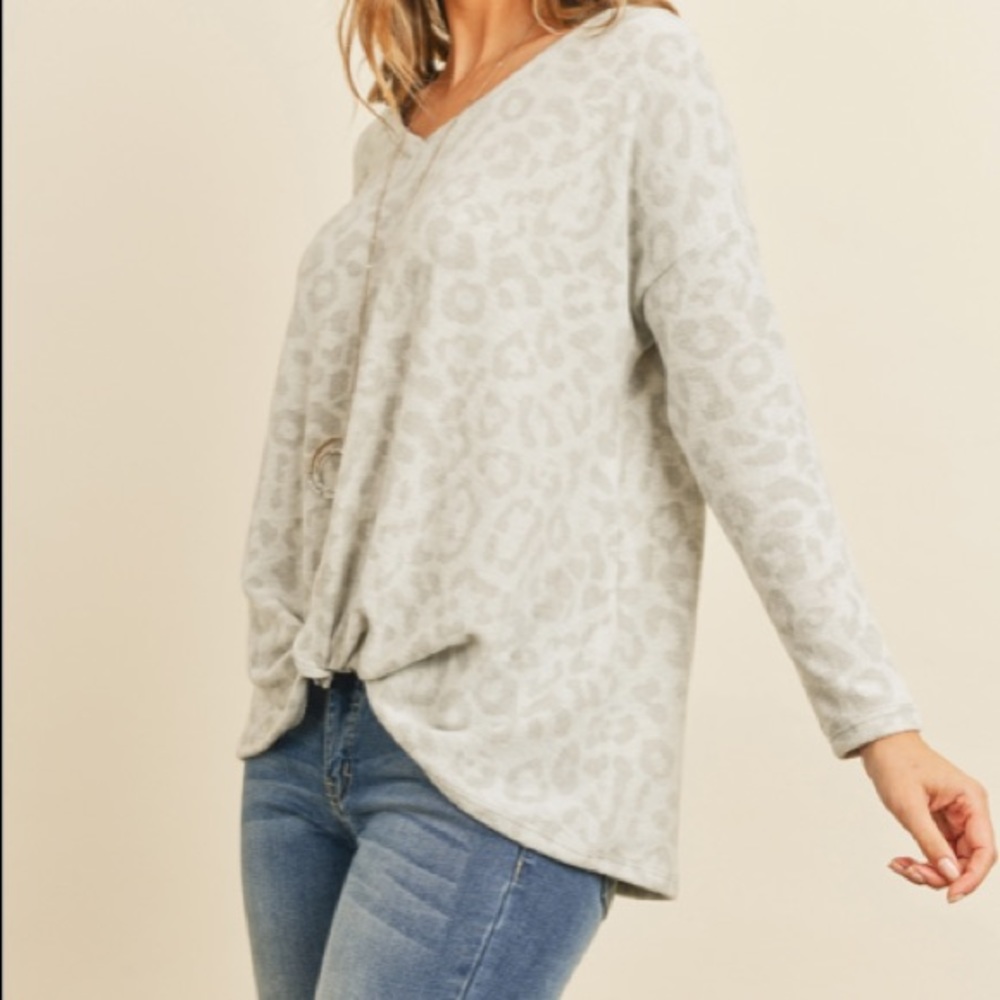Animal Print, Twist Front Top - Picture 8 of 10